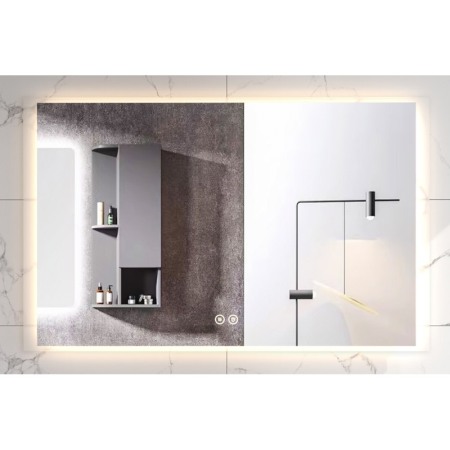 Oglinzi cu iluminare - Oglinda Fluminia, Rodin 120, dreptunghiulara, cu LED, 3 culori, dezaburire, 120 cm