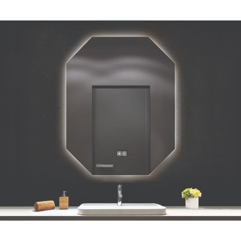 Oglindă, Fluminia, Turner Ambient 60, 8 laturi, cu iluminare LED, 3 culori, dezaburire [1]