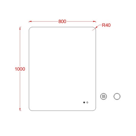 Oglindă Fluminia, Verona 100, dreptunghiulară 100 x 80 cm, cu iluminare LED, 3 culori, dezaburire [1]