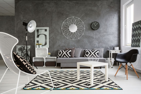 Oglindă geometrică albă 58 cm [3]