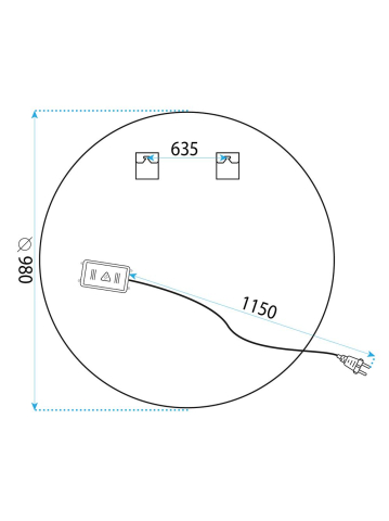 Oglindă LED 100cm BAS [10]