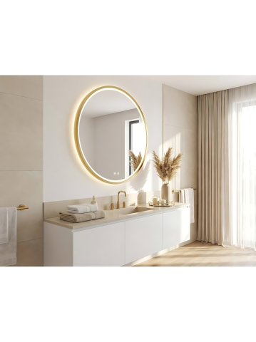 Oglindă LED 100cm MMJ auriu periat [4]