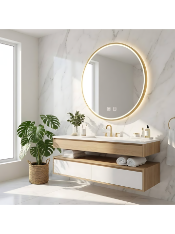 Oglindă LED 100cm MMJ auriu periat [3]