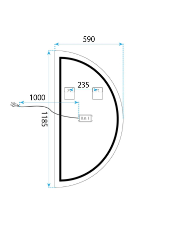 Oglinda LED Rea Moon 120x60cm forma neregulata iluminare 12W anti-aburire [10]