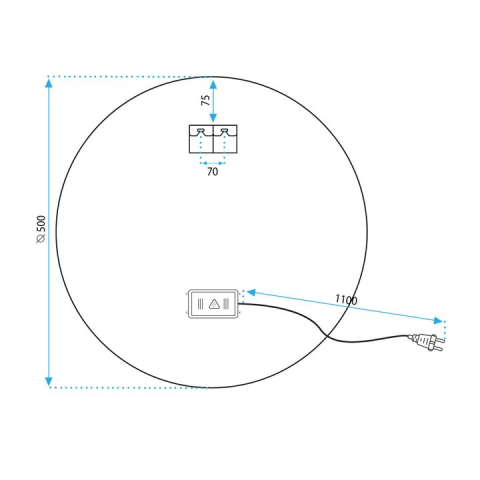 Oglindă LED 50cm HZJ050 [10]
