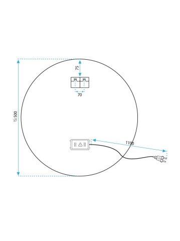 Oglindă LED 50cm MMJ auriu [9]
