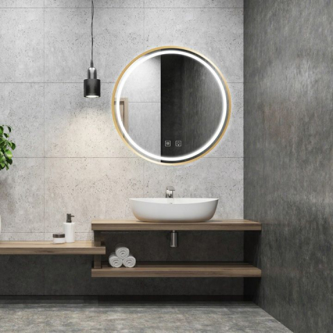 Oglindă LED 60cm MMJ auriu periat [3]