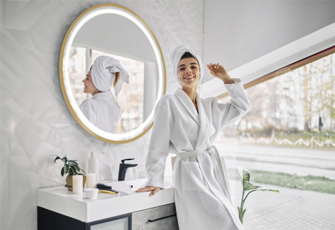 Oglindă LED 60cm MMJ auriu periat [6]