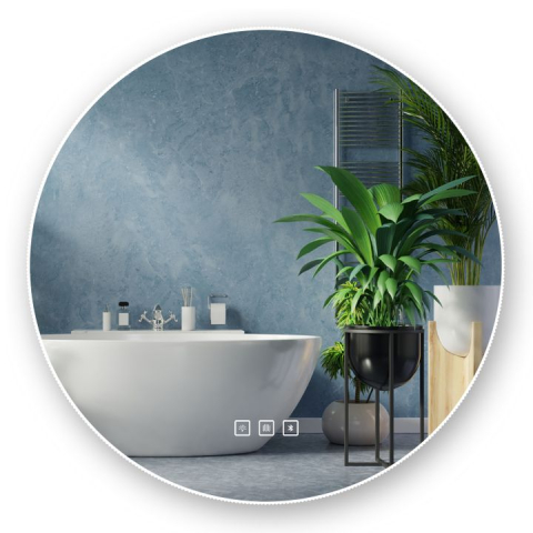 Mobilier Baie - Oglindă LED 60cm ROUND BLUETOOTH