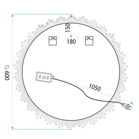 Oglindă LED 60cm YH-3564 [6]