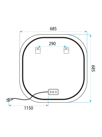 Oglindă LED 70x70cm TOP [9]