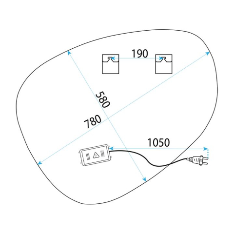 Oglindă LED 75x73 YH-3343 [4]