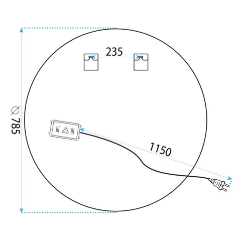 Oglindă LED 80cm BAS [9]