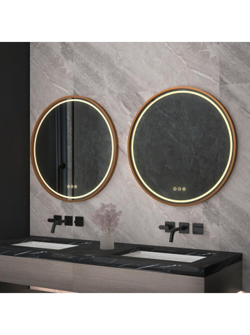 Oglindă LED 80cm MMJ cupru periat [3]