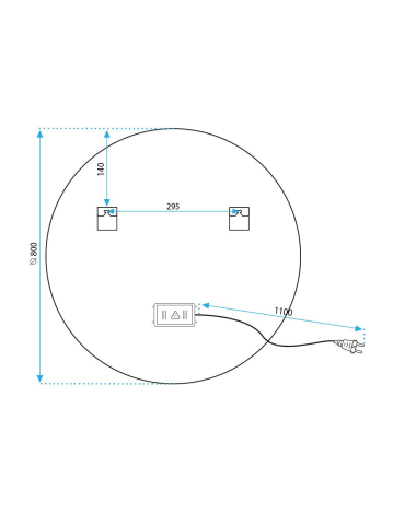 Oglindă LED 80cm MMJ cupru periat [9]