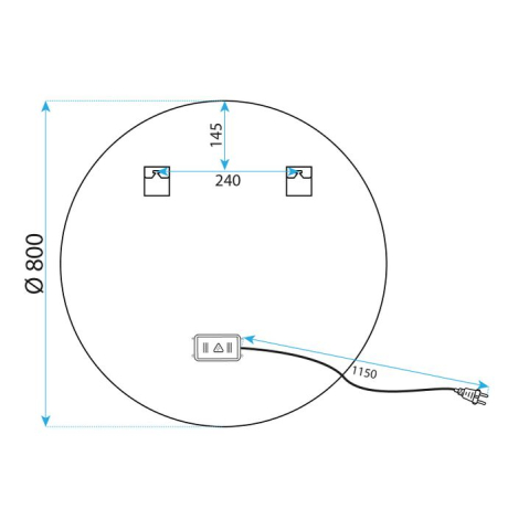 Oglindă LED 80cm MMJ negru [9]
