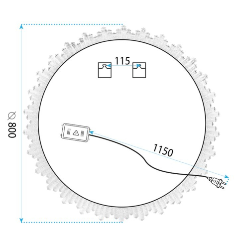 Oglindă LED 80cm X013 [8]
