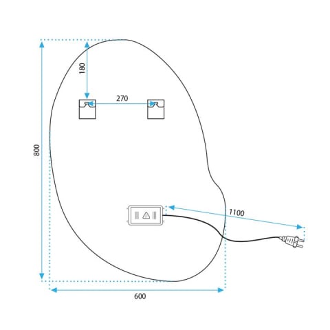 Oglindă LED 80x60cm CLOUD C [9]