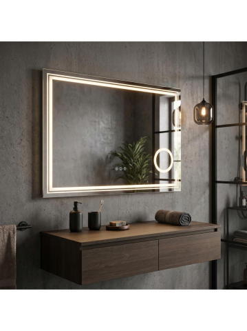 Oglinda LED Rea Haven 80x60cm fara rama panou tactil anti-aburire 12W [2]