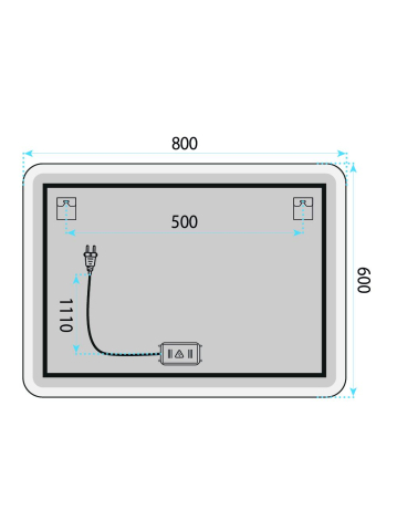Oglindă LED 80x60cm TOP-3 [10]