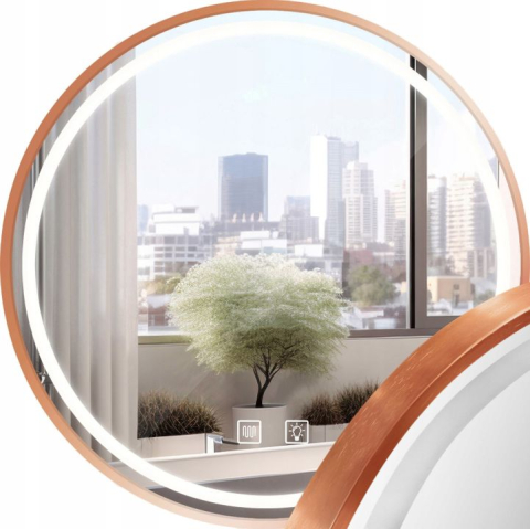 Mobilier Baie - Oglindă LED 90cm MMJ cupru periat