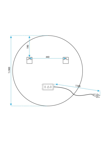 Oglindă LED 90cm MMJ Negru [9]