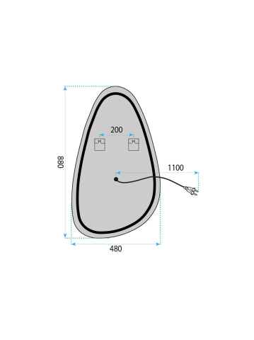 Oglindă LED ART 90x50 cm [9]