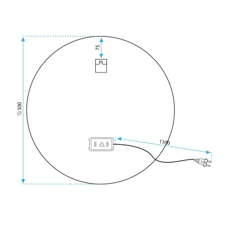 Oglinda LED FFJ50 Crom 50cm, Rea [9]