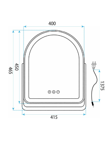 Oglindă LED GLAM alb 40x45cm [11]