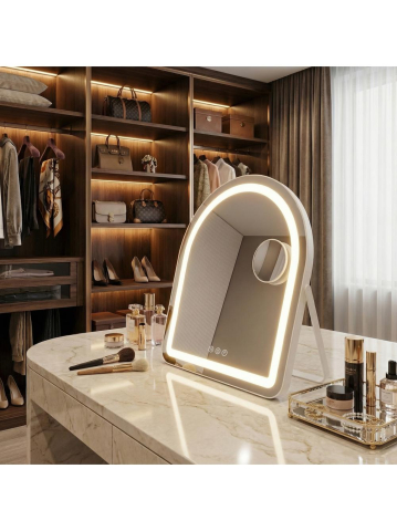 Oglindă LED GLAM alb 40x45cm [4]