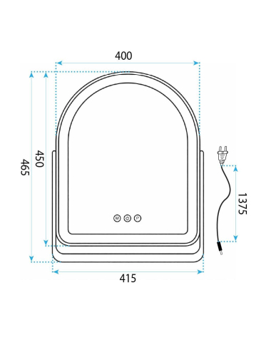 Oglinda LED Rea Glam rama aurie 400x450mm anti-aburire 12W [8]