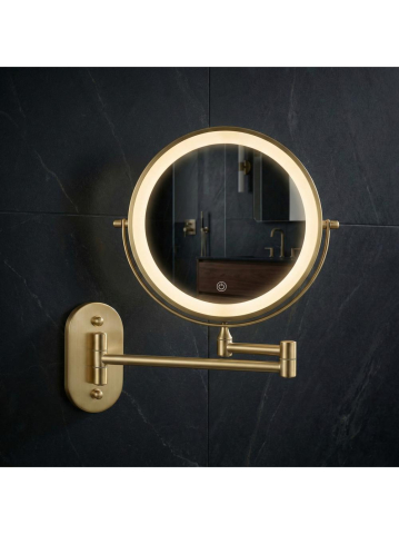 Oglindă LED Glow auriu periat [1]