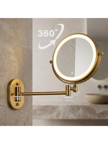 Oglindă LED Glow Old auriu periat [3]