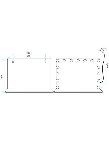 Oglindă LED HOLLYWOOD alb  [9]
