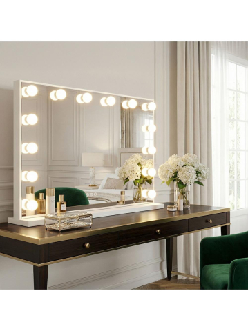 Oglindă LED HOLLYWOOD alb 80x60 [10]