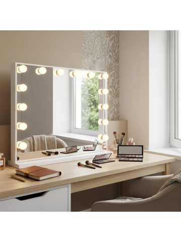 Oglindă LED HOLLYWOOD alb 80x60 [6]