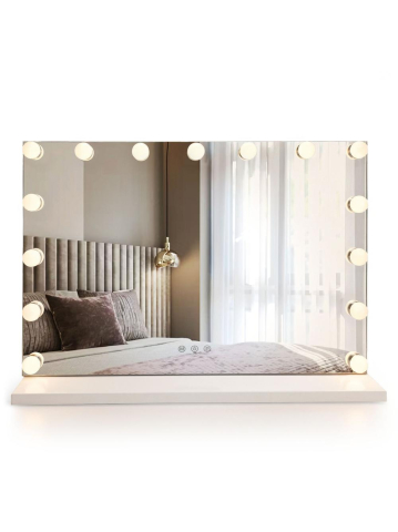 Mobilier Baie - Oglindă LED HOLLYWOOD alb 80x60