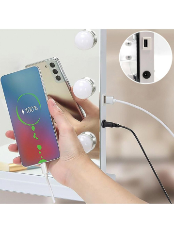 Oglindă LED HOLLYWOOD alb  [7]