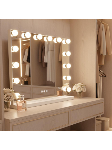 Oglindă LED HOLLYWOOD alb  [3]