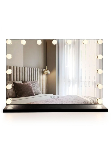 Oglindă LED HOLLYWOOD negru 80x60 [2]