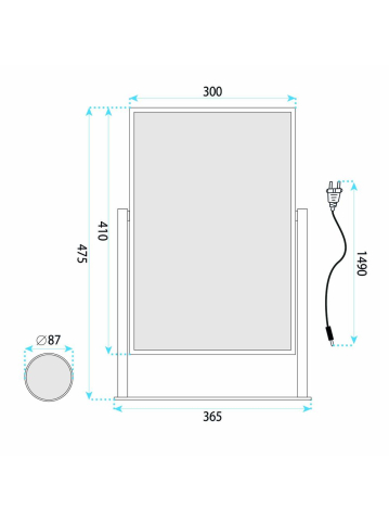 Oglinda LED Rea Lumi rama metalica aurie 30x40cm stativa iluminare reglabila [8]