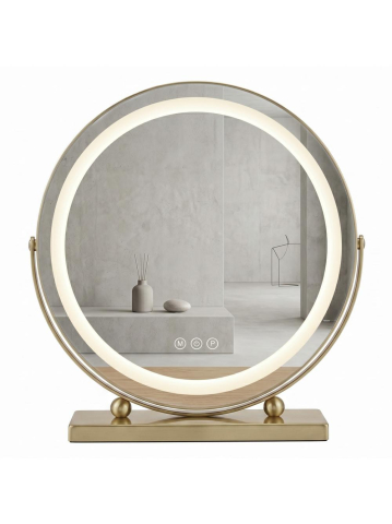Oglinda LED Make-Up Rea L.Gold rama aurie rotunda 40 cm [8]