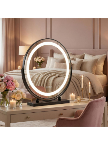 Oglindă LED MAKE-UP negru 40 cm [5]