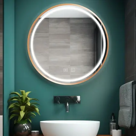 Oglinda LED MMJ Auriu roz periat 90cm, Rea [7]