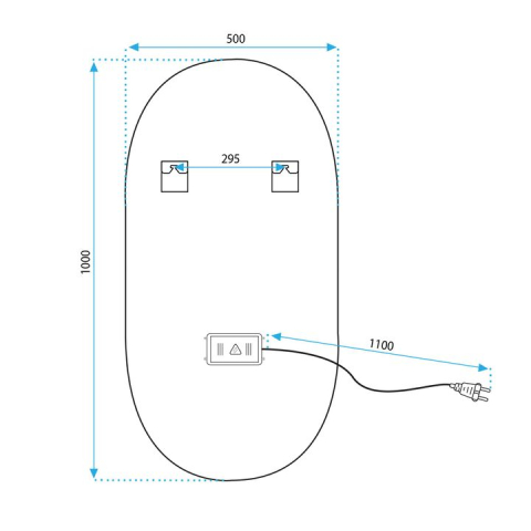 Oglindă LED OVL 50x100cm auriu [8]