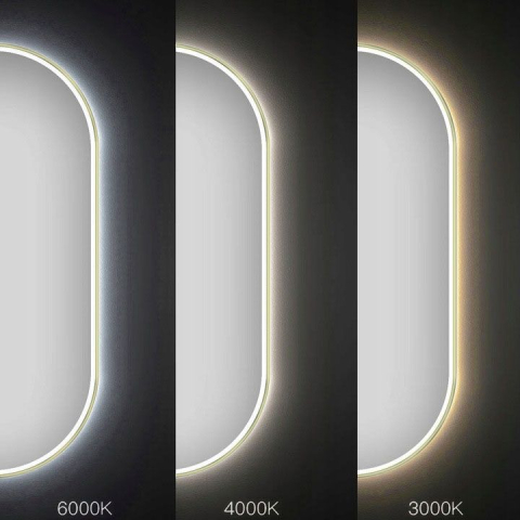 Oglindă LED OVL 50x100cm auriu [6]