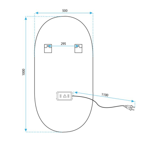 Oglindă LED OVL 50x100cm auriu periat [9]