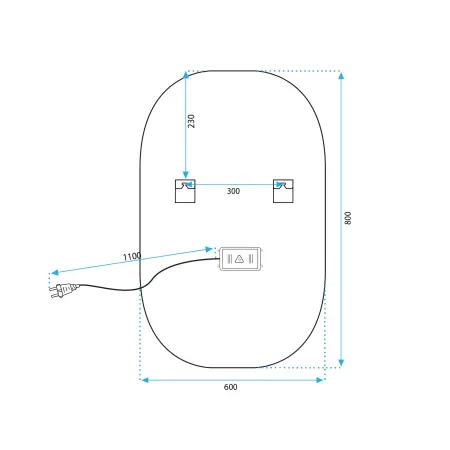 Oglinda LED P10408 Crom 80x60cm, Rea [8]