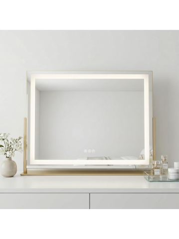 Oglinda LED Rea Studio rama aurie 625x460 mm 12W anti-aburire dreptunghiulara [4]