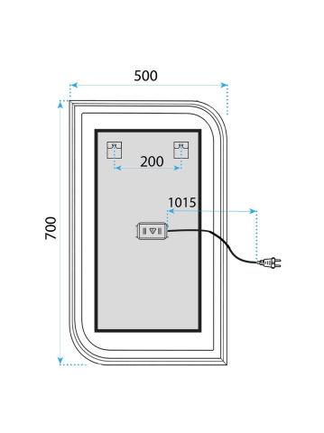 Oglinda LED Rea Zone 70x50 cm rama auriu periat anti-aburire dimmer tactil [5]